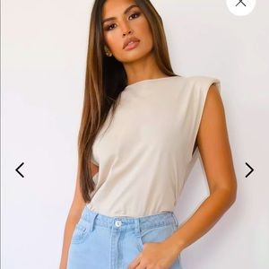 Shoulder Pad Sleeveless Top